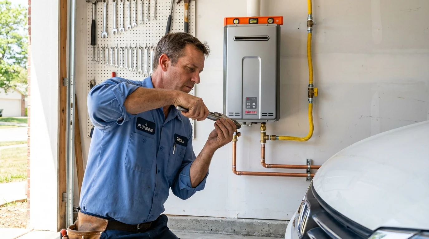Tankless water heater installation by a Johns Plumbing LLC plumber in Rupert